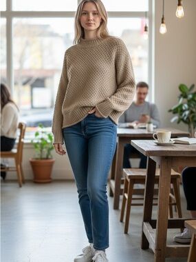Zesica oversized Cozy waffle Knit Sweater